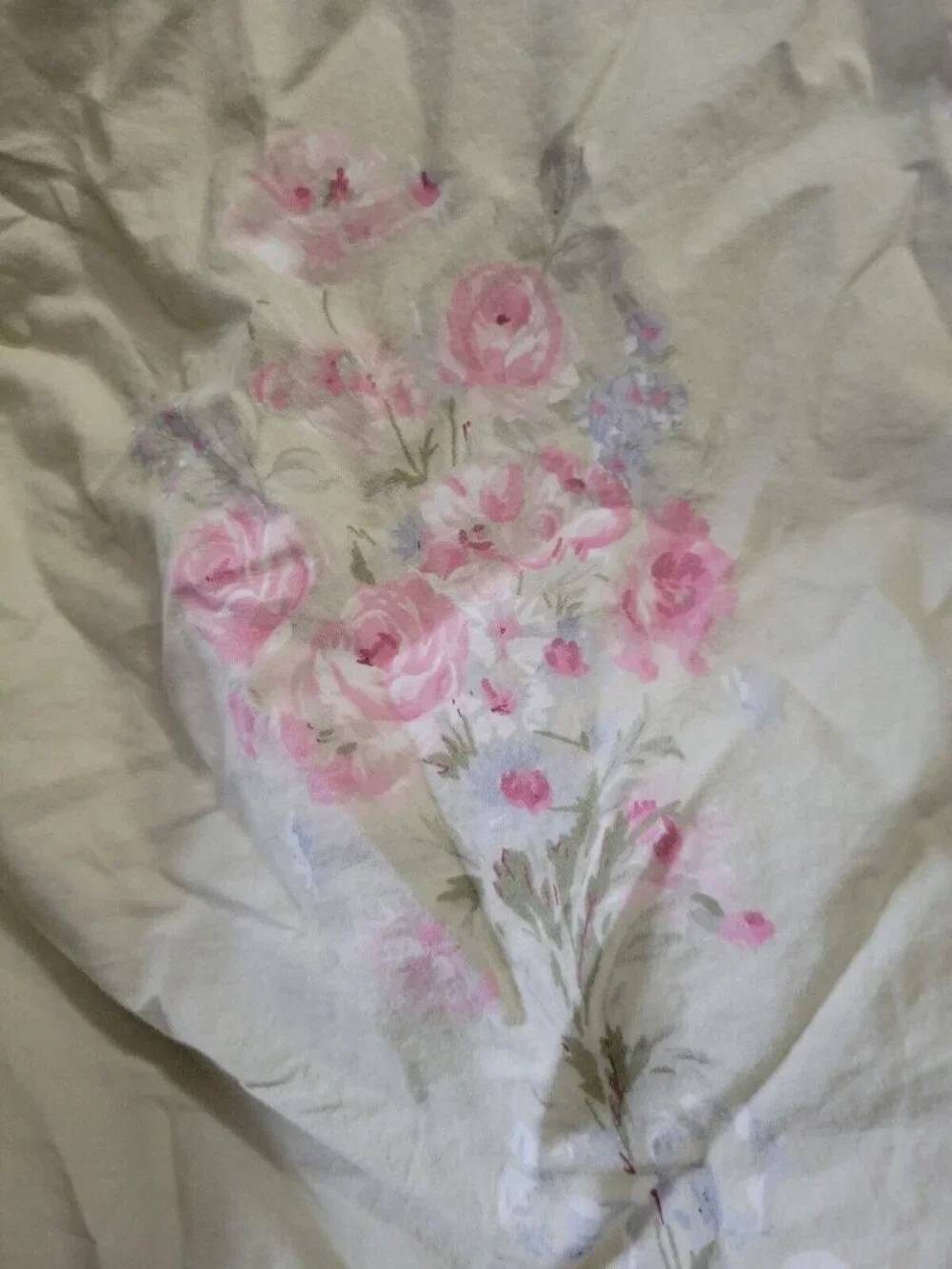 Rachel Ashwell Simply Shabby Chic Twin Duvet Bramble Rose Floral Ruffles Button